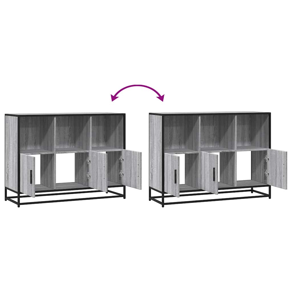Sideboard Grau Sonoma 100x35x76 cm Holzwerkstoff